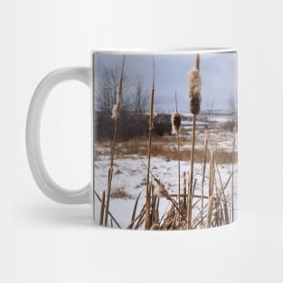 Red Deer Lake Bull Rushes. Mug